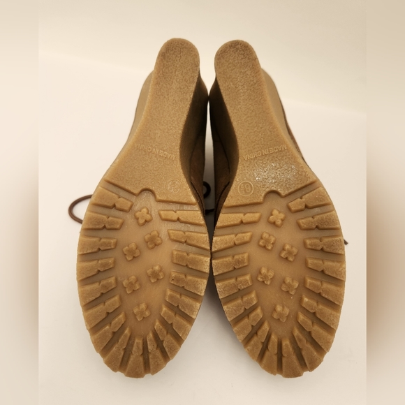 Kelsi Dagger Tan Brown Suede Wedge Lace Up Bootie Womens 8.5 - Picture 12 of 13
